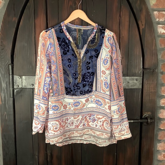 Anthropolgie Aratta Silent Journey Sheer boho top M - Picture 1 of 4